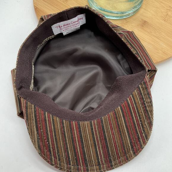 Filippo Catarzi Designed Striped Gatsby Newsboy Hat made in Italy - Picture 6 of 7